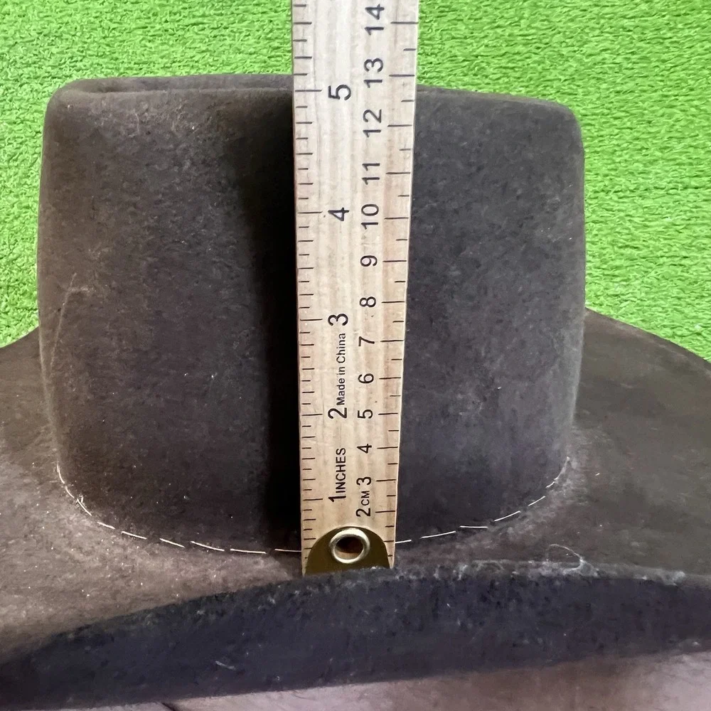 Vintage‎ American Hat Co.  Cowboy Hat SZ 7 Chocolate Brown Custom Flower 1960s